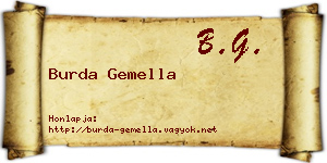 Burda Gemella névjegykártya